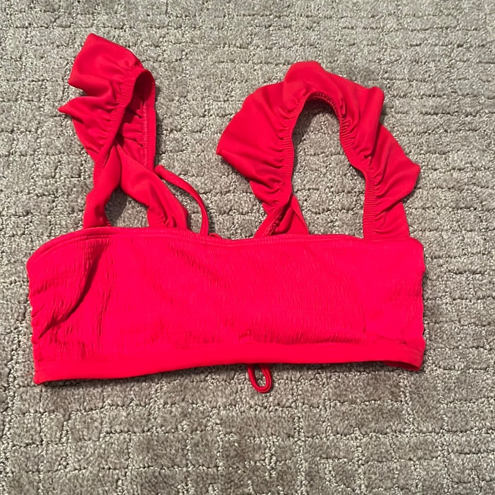 red bathing suit top